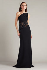 Verrier One-Shoulder Illusion Gown