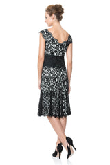 Contrast Lace Waist Dress