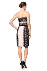 Neoprene and Lace Strapless Sheath