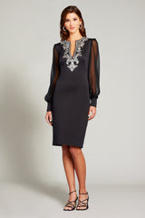 Berch Long-Sleeve Neoprene Sequin Dress