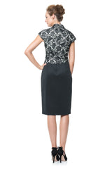 Colorblocked Lace Dress