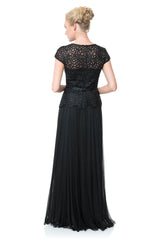 Guipure Lace and Chiffon Gown