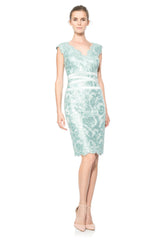 Paillette Embroidered Lace Banded Dress