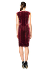 Velvet Paillette Dress with Sweetheart Neckline