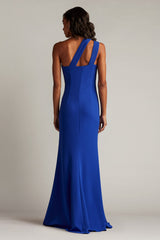 Viveca One-Shoulder Keyhole Gown