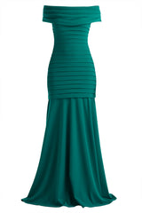 Elisea Shutter-Pleated Crepe Gown