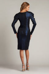 Garrison Draped Metallic Jersey Dress