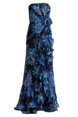 Morwenna Floral Print Ruffle Gown