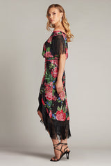 Kaiser Floral Fringe Midi Dress