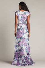 Sinai Floral Cascading Ruffle Gown