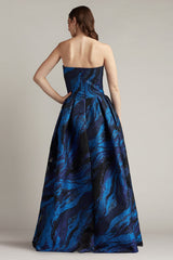 Valora Strapless Jacquard Ball Gown