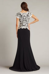Isadora Embroidered Crepe Gown