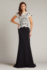 Isadora Embroidered Crepe Gown