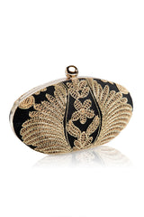 Corded Embroidery on Tulle Oval Clutch
