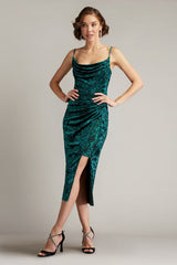 Juneau Spaghetti Strap Lace Midi Dress