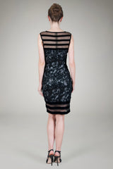 Mini Paillette Sheath Dress in Black / Silver