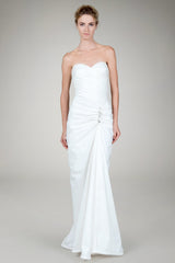 Draped Tafetta Gown with Bolero in Ivory