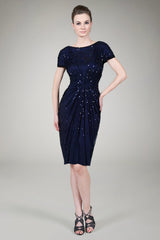 Red Carpet Sequin Cocktail Dress in Navy