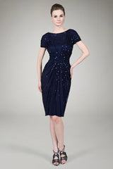 Red Carpet Sequin Cocktail Dress in Navy