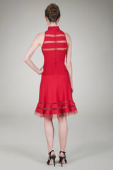 Cutout Jersey Halter Cocktail Dress in Peppermint