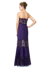 Pintuck Jersey Strapless Gown