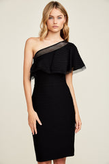 Addison One Shoulder Pintuck Jersey Dress