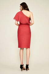 Addison One Shoulder Pintuck Jersey Dress