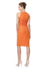 Pintuck Jersey and Lace Sheath