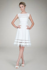 Cutout Jersey Boatneck Cocktail Dress in Jelly Apple