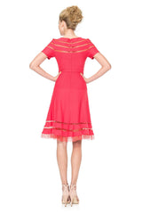 Pintuck Jersey Cap Sleeve Dress