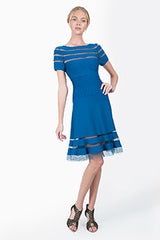 Cutout Jersey Cap Sleeve Cocktail Dress in Nightfall