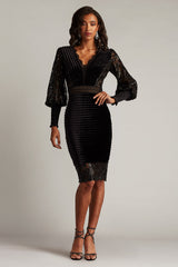 Avalon Pleated Velvet Cocktail Dress