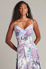 Lua Floral Print Tassel Fringe Slip Dress