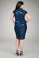 Mini Paillette Sweetheart Cocktail Dress in Navy