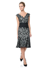 Contrast Lace Waist Dress