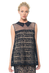 Embroidered Banded Lace Blouse