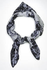 Floral Print Silk Scarf in Grey