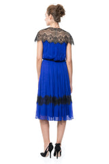 Lace Illusion Chiffon Dress