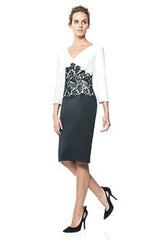 Colorblocked Lace Waist Dress