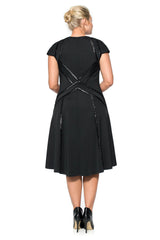 Neoprene A-Line Dress with Paillette Detail