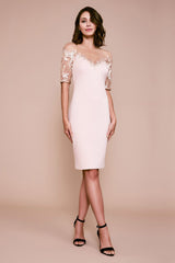Tua Sequin Embroidered Neoprene Dress