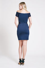 Liya Off-The-Shoulder Neoprene Mini Dress