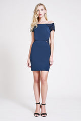Liya Off-The-Shoulder Neoprene Mini Dress