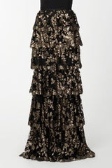 Paillette Embroidered Tiered Skirt