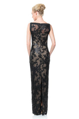 Sequin Lace Bateau Gown