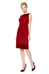 Neoprene and Metallic Lace Sheath Dress