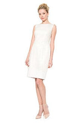 Neoprene and Metallic Lace Sheath Dress