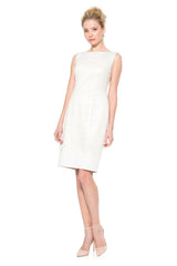 Neoprene and Metallic Lace Sheath Dress