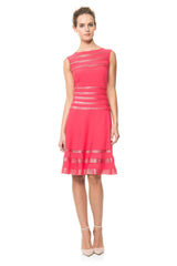 Foil Print Boatneck Dress