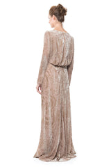 Cut Velvet Blouson Back Gown